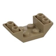 Brick Sloped Inverted 45° 4 x 2 Double with 2 x 2 Recessed em Bege escuro