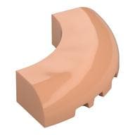 Brick Round Corner 5 x 5 x 1 Curved, Bottom Cut Outs, No Studs, 9 Bottom Tubes em Nougat