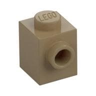 Brick Special 1 x 1 with Stud on 1 Side em Bege escuro