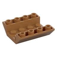 Brick Sloped Inverted 45° 4 x 4 Double with 4 x 2 Recessed, 2 Holes em Nougat médio