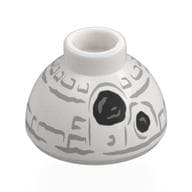 Brick Round 1.5 x 1.5 Dome Top with Snowman BB-8, Black Coals Print