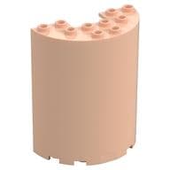 Cylinder Half 3 x 6 x 6 with 1 x 2 Cutout em Nougat claro