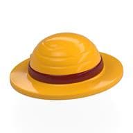 Straw Hat with Dark Red Band Pattern