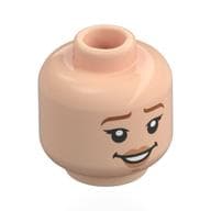 Minifig Head Nami, Dark Orange Eyebrows, Nougat Lips, Open Mouth Smile / Crying