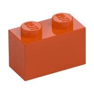 Brick 1 x 2 em Laranja avermelhado