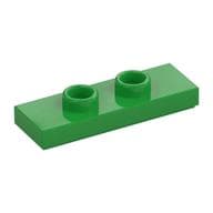 Plate Special 1 x 3 with 2 Studs with Groove and Inside Stud Holder (Jumper) em Verde vivo