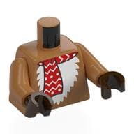 Torso Fur, White Chest, Red Scarf, Tail Print, Medium Nougat Arms, Dark Brown Hands