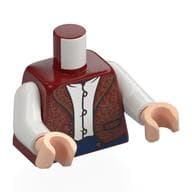 Torso, Jacket, White Buttoned Shirt, Dark Blue Pants Print, White Arms, Light Nougat Hands