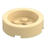 Brick Round 4 x 4 with Recessed Center em Bege