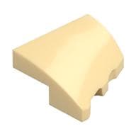 Brick Wedged, Curved 2 x 2 with Stud Notch Left em Bege