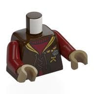 Torso, Cloak, Laces, Yellow Collar, Silver Broche, Dark Red Sweater Print, Dark Red Arms, Dark Tan Hands