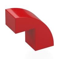 Brick Curved 1 x 2 x 1 2/3 with 1 Cutout em Vermelho