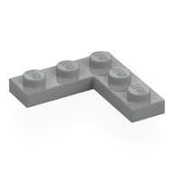 Plate 3 x 3 Corner em Cinza azulado claro