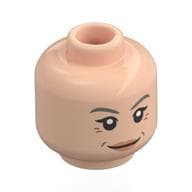 Minifig Head Madame Morrible, Dark Bluish Grey Eyebrows, Wrinkles, Smile, Closed Mouth/Open Mouth