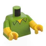 Torso, Dual Molded Arms, Shirt, Yellow Chest Print, Lime Sleeves Pattern, Yellow Arms and Hands