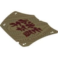 Sail, 12 x 16, Tattered with Dark Red Asian Symbols, Dark Orange Snake Scales, Asian Symbols Print