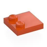 Plate Special 2 x 2 with Only 2 studs em Laranja avermelhado