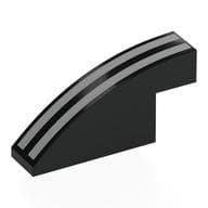 Brick Curved 1 x 4 x 1 2/3 No Studs with Silver Stripes Print