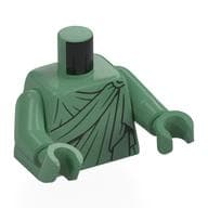 Torso, Dark Green Togo Print, Sand Green Arms and Hands