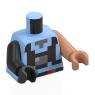 Torso, Odd Arms and Hands, Pixelated Black Backpack (Galidor) Print, Left Nougat Arm and Hand, Right Pearl Titanium Arm and Hand