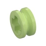 Technic Bush 1/2 Smooth with Axle Hole Semi-Reduced em Verde amarelado