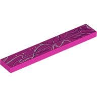 Tile 1 x 6 with White/Dark Purple Graffiti Print