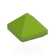 Brick Sloped 45° 1 x 1 x 2/3 Quadruple Convex [Pyramid] em Verde-limão