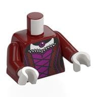Torso, Dress, Magenta Front, White Chest, Dark Purple Pendant Print, Dark Red Arms, White Hands