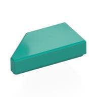 Tile 1 x 2 with Stud Notch Right em Turquesa escuro