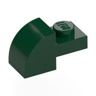 Brick Curved 1 x 2 x 1 with Curved Top em Verde escuro