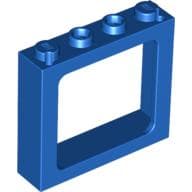 Window 1 x 4 x 3 Train with Shutter Holes and Solid Studs on Ends em Azul