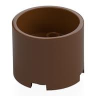 Brick Round 3 x 3 x 2 Recessed Center with 2 x 2 Studs and Axle Hole em Marrom avermelhado