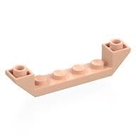 Brick Sloped Inverted 45° 6 x 1 Double with 1 x 4 Recessed em Nougat claro