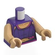 Torso, Dark Purple Top, Dark Pink Trim, Warm Tan Chest, Tummy Print Warm Tan Arms and Hands