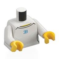 Torso, Shirt, Medium Blue EB Print, White Arms, Yellow Hands