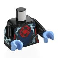 Torso, Muscles, Red Spider, Dark Blue Armor, Metal Blue Lightning Bolts Print, Black Arms, Bright Light Blue Hands