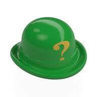 Hat, Bowler with Gold Question Mark Print