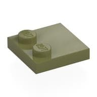 Plate Special 2 x 2 with Only 2 studs em Verde oliva