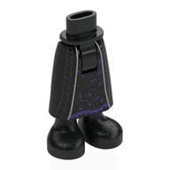 Minidoll Hips and Skirt with Ankles with Silver Trim, Dark Purple Decorations Print