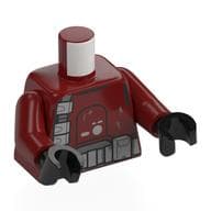 Torso, Galactic Marines Armor, Light Bluish Grey Utility Belts Print, Dark Red Arms, Black Hands
