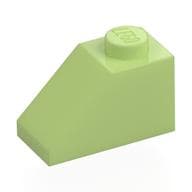 Brick Sloped 45° 2 x 1 with Bottom Pin em Verde amarelado