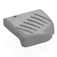 Brick Round, Curved 4 x 4, No Studs with 'B', Dark Bluish Grey Vents Print
