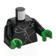 Torso, Jacket, Silver Trim, Dark Purple Shirt Print, Black Arms, Bright Green Hands