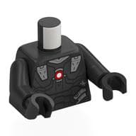 Torso, Armor, Dark Red Circle Print, Pearl Titanium Arms and Hands