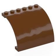 Panel 6 x 5 x 3 1/3 Curved Top em Marrom avermelhado