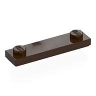 Plate Special 1 x 4 with 2 Studs with Groove [New Underside] em Marrom escuro