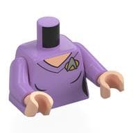 Torso Tunic, Light Nougat Chest, Silver Starfleet Insignia Print, Medium Lavender Arms, Light Nougat Hands