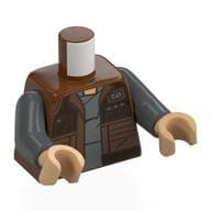 Torso Jacket, Pockets, Dark Bluish Grey Shirt Print, Dark Bluish Gray Arms, Warm Tan Hands