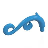 Curled Decorative Ornament / Plant Vine with Bar em Celeste escuro