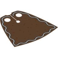 Neckwear Cape, Standard [Spongy Stretchable Fabric] with Medium Nougat Ginger Bread, Red Dots, White Icing Lines Print